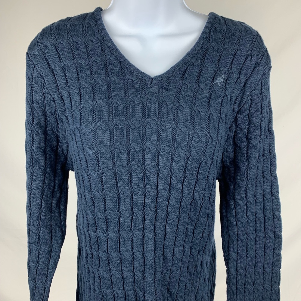 Kangol Womens Cable Knit Jumper Long Sleeve V